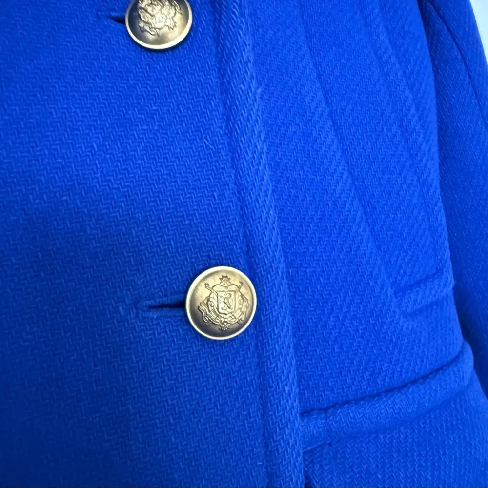 J. Crew Stadium Cloth by Nello Gori Royal Blue Wool Double Breasted Coat Size 2 - Picture 5 of 16